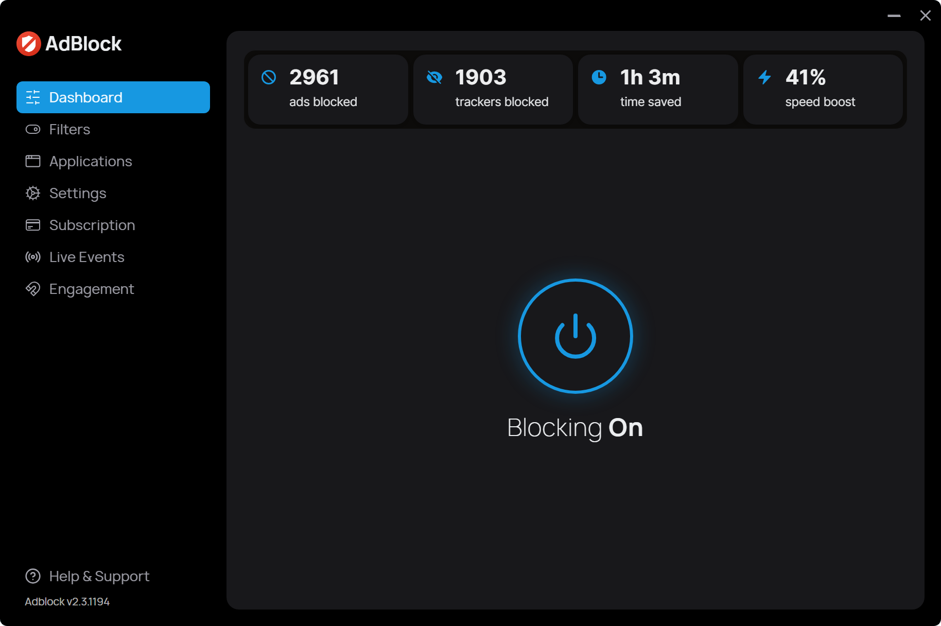Adblock Dashboard Dark